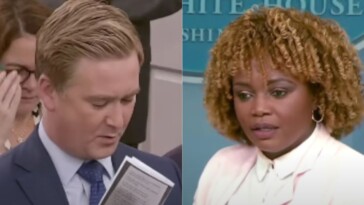 peter-doocy-confronts-kjp-about-misleading-kamala-harris-‘talking-points’-card-being-handed-out-in-dc