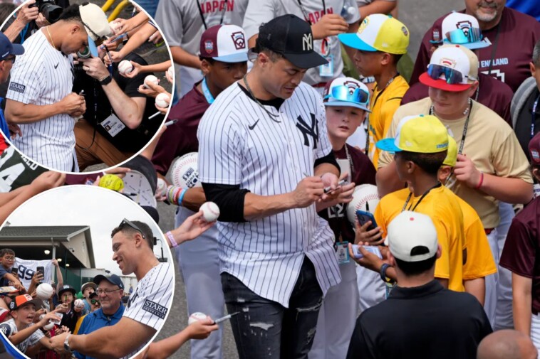 yankees-get-heroes-welcome,-sign-autographs-for-little-leaguers-after-arriving-in-williamsport