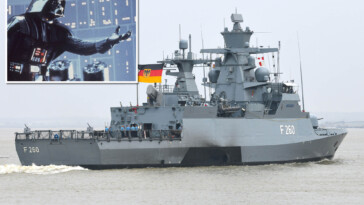 german-warship-enters-london-blasting-darth-vader’s-theme-song