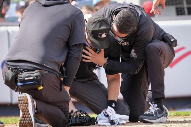 mlb-umpire-nick-mahrley-carted-off-field-after-giancarlo-stanton’s-broken-bat-hit-him-in-the-head