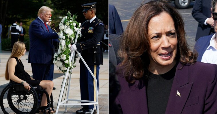 trump-shows-up-to-pay-respects-on-anniversary-of-13-americans-killed-in-afghanistan,-kamala-defends-biden-harris-admin-policy