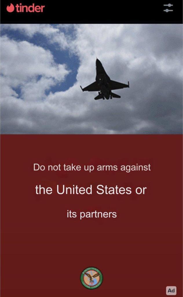 us-central-command-allegedly-ran-menacing-ad-campaign-on-tinder-in-lebanon:-‘do-not-take-up-arms-against-the-us-and-its-partners’