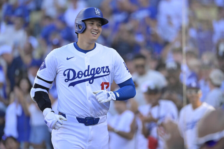 shohei-ohtani-(and-dog)-bobblehead-night:-fans-line-up-at-dodger-stadium-hours-before-first-pitch