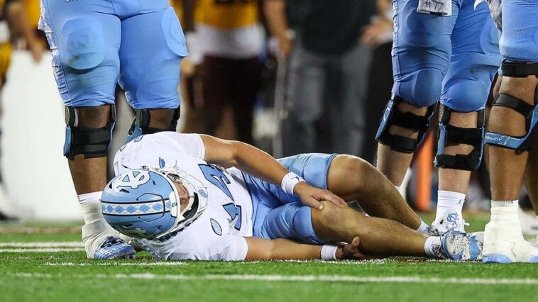 north-carolina-qb-max-johnson-exits-game-after-brutal-injury,-out-for-the-season