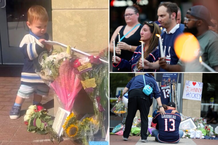 young-fan-heartbreakingly-adds-stick-to-johnny-gaudreau-memorial-as-fans-mourned-outside-blue-jackets-arena