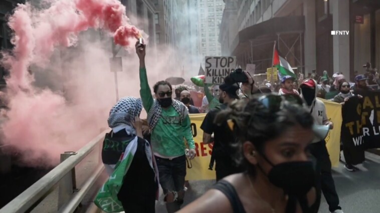 up-to-7,000-rabid-anti-israel-protesters-storm-nyc-on-labor-day,-light-flares-and-set-off-smoke-bombs