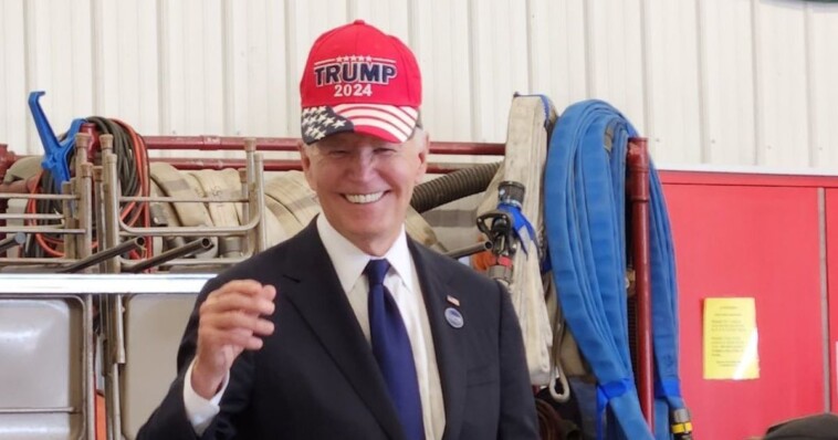 watch:-biden-puts-on-‘trump’-hat-in-front-of-firefighters-in-shocking-moment-after-trump-kamala-debate