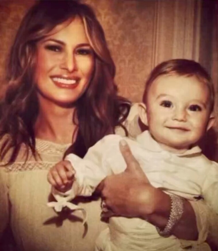 empty-nester-melania-trump-shares-baby-photo-of-son-barron-in-new-book-promo