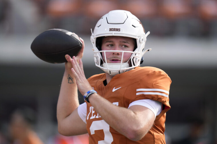 texas-qb-quinn-ewers-leaves-utsa-game-with-‘strained-abdomen,’-arch-manning-throws-td-on-next-play