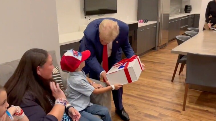 see-it:-trump-meets-young-supporter-with-rare-brain-disease-backstage-at-rally