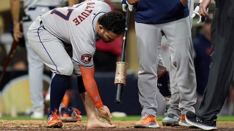 astros’-jose-altuve-ejected-after-removing-sock,-cleat-in-wild-scene:-‘they-missed-that-call’