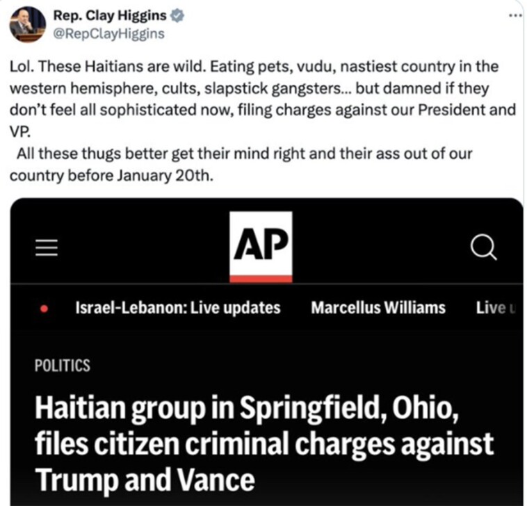 congressional-black-caucus-chairman-wants-rep.-clay-higgins-censured-over-since-deleted-social-media-post-disparaging-haitians