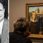 ‘american-gothic’,-famous-piece-by-artist-grant-wood,-is-displayed-to-visitors-at-the-art-institute-of-chicago