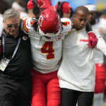 chiefs-wr-rashee-rice-carted-off-with-knee-injury-vs.-chargers-after-colliding-with-patrick-mahomes:-‘it’s-not-good’