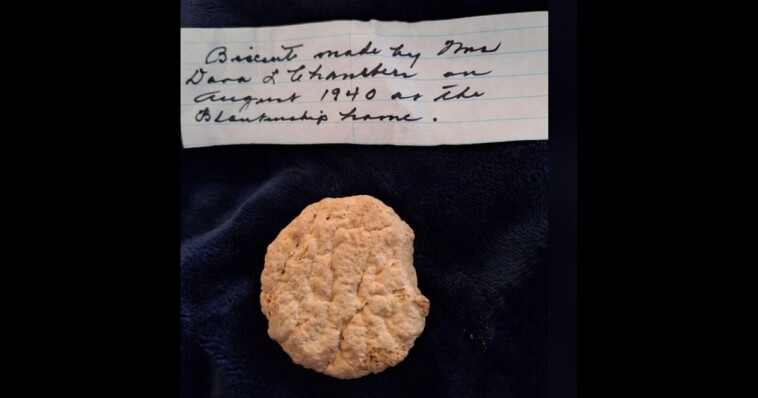 family-finds-odd-bit-of-food-while-cleaning-out-late-grandmother’s-freezer,-note-attached-to-it-reveals-it’s-much-more-than-a-biscuit