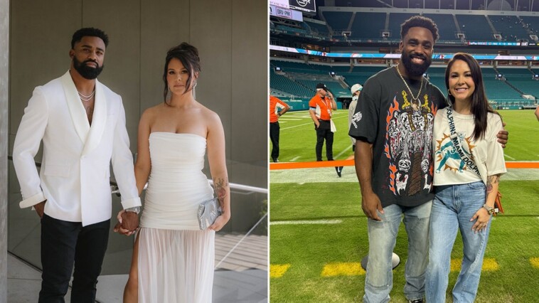 exclusive:-nfl-wife-devon-mostert-receives-racist-hate-online-for-defending-desantis-against-harris