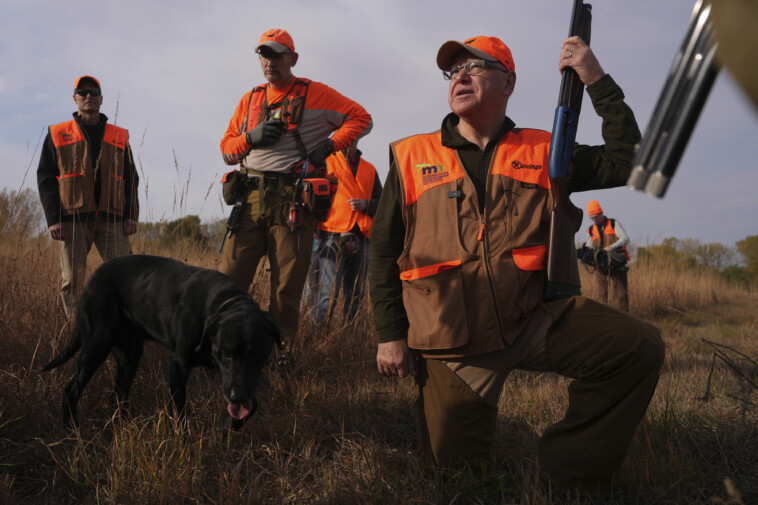 tim-walz-roasted-over-appearing-to-struggle-to-load-shotgun-at-hunting-event:-‘so-much-for-being-military-badass’