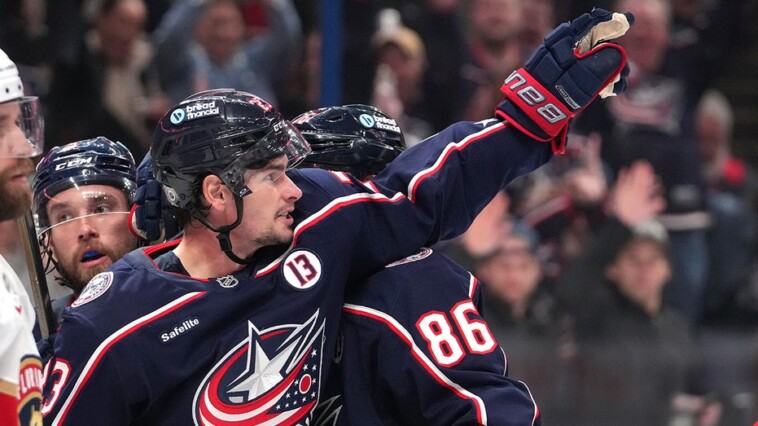 johnny-gaudreau’s-best-friend-on-blue-jackets-scores-goal,-points-to-late-star’s-name-hanging-in-rafters