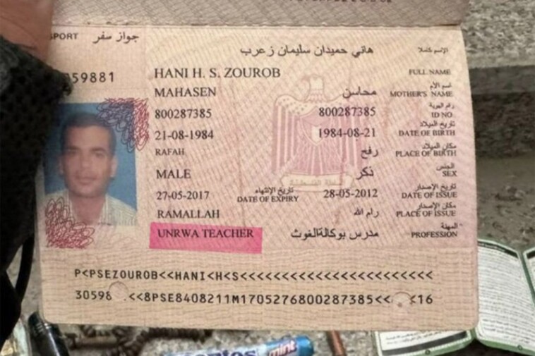 unrwa-teacher’s-passport-found-on-hamas-leader-yahya-sinwar-after-israeli-forces-killed-him,-photos-show