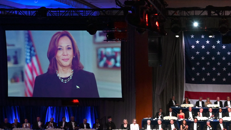 critics-drag-harris-for-‘cringe’-pre-recorded-video-aired-during-catholic-charity-dinner