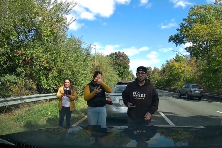 chaotic-footage-shows-suspected-fraudsters-reverse-into-car,-fake-injuries-before-noticing-dashcam-on-nyc’s-belt-parkway