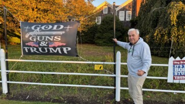 trump-fan-electrifies-his-campaign-signs-to-keep-hamptons-haters-at-bay