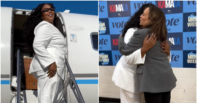 climate-doomer-lizzo-rants-before-boarding-private-jet-to-kamala-harris-rally:-‘you-hoes-couldn’t-even-spell-democracy’