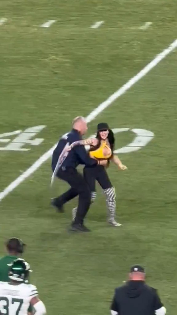 woman-runs-onto-field-waving-pro-trump-sign-during-jets-steelers-game