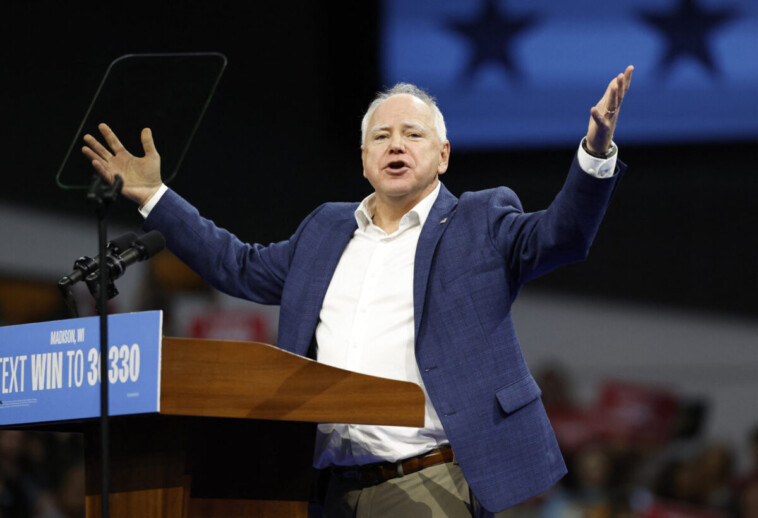 tim-walz-says-elon-musk-was-‘skipping-like-a-dips***’-at-campaign-rally