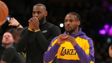 lebron,-bronny-james-make-history-as-first-father-son-duo-to-play-in-nba-game-together-in-lakers-home-opener