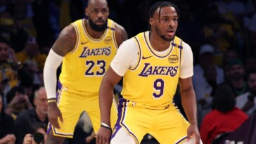 bronny-james-enjoys-special-moment-with-mom-savannah-after-historic-lakers-game-alongside-lebron