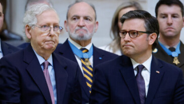 mike-johnson-and-mitch-mcconnell-to-kamala:-‘end-the-dangerous-rhetoric’