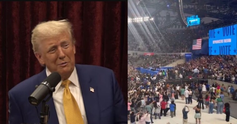 democrats-brag-about-‘30,000-people’-who-showed-up-at-kamala-rally-–-now-look-at-the-numbers-on-trump’s-joe-rogan-appearance