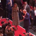 adorable!-melania-trump-laughs-and-points-as-donald-trump-starts-dancing-on-stage-to-village-people-at-madison-square-garden-(video)