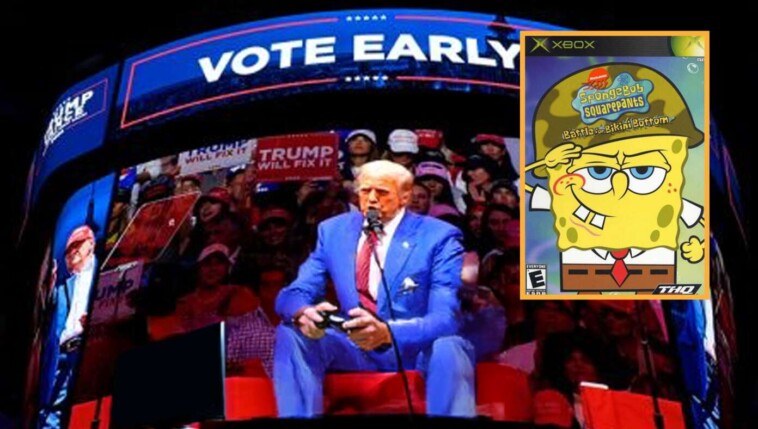 trump-appeals-to-voters-with-world-record-39-minute-xbox-speedrun-of-‘spongebob-squarepants:-battle-for-bikini-bottom’