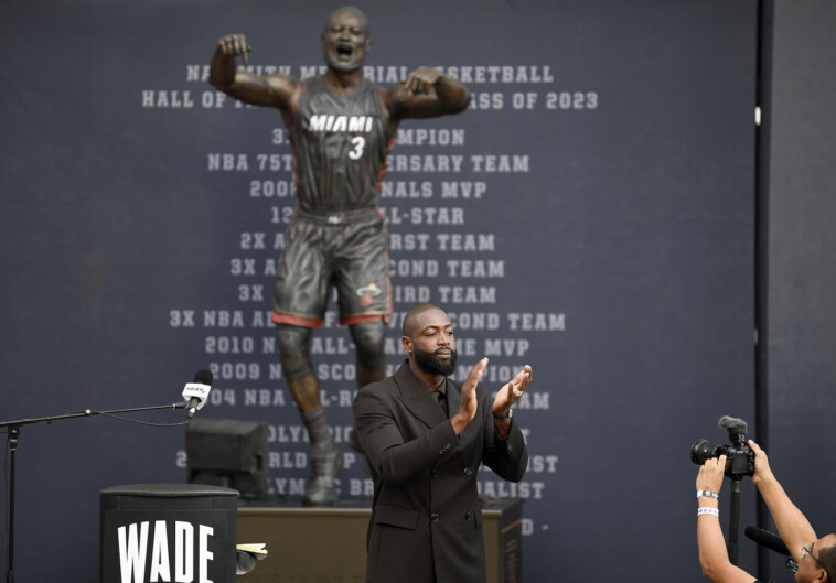 dwyane-wade-defends-new-heat-statue,-brushes-off-criticism:-‘i-don’t-know-a-lot-of-people-with-a-statue’