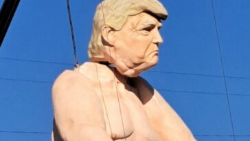 more-disgusting-antics-from-the-vile-left:-giant-statute-of-naked-president-trump-moved-to-wisconsin