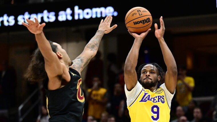 lakers’-bronny-james-scores-1st-career-nba-points-in-cleveland