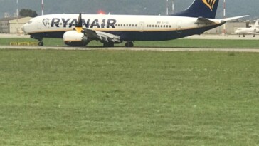 ryanair-plane-tires-explode-during-landing-at-milan-airport:-‘you-could-smell-the-burning-rubber’