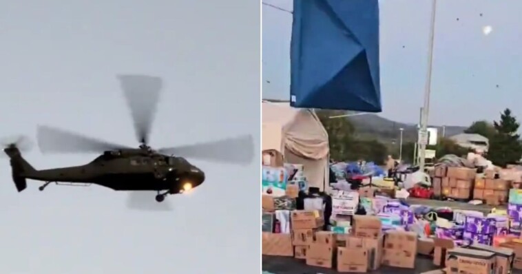 forty-minutes-after-black-suvs-allegedly-‘slow-roll’-helene-aid-cache,-black-hawk-helicopter-appears-and-damages-supplies-with-rotor-wash:-report