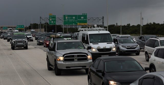 video:-florida-opens-road-shoulders-amid-traffic-gridlock-as-hurricane-milton-approaches