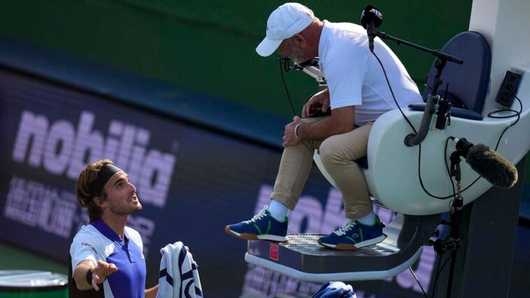 stefanos-tsitsipas-refuses-to-play-in-meltdown-at-shanghai-masters,-accuses-umpire-of-bias