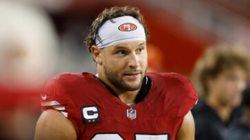 nfl-reportedly-investigating-nick-bosa-after-49ers-de-crashes-postgame-interview-with-maga-hat