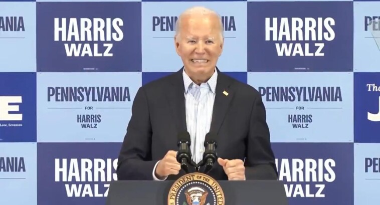 yikes!-biden-sabotages-kamala-harris-again-after-“garbage”-comment-with-bizarre-statement-about-smacking-maga-republicans-in-the-ass-(video)