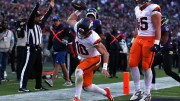 rookie-broncos-qb-bo-nix-adds-touchdown-catch-to-resume-on-philly-special-score-vs.-ravens