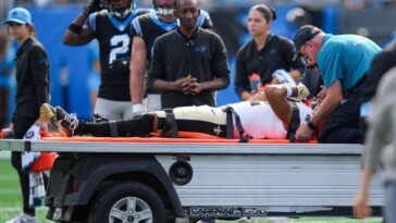 saints’-chris-olave-carted-off-with-second-concussion-of-season,-taken-to-hospital-after-scary-hit