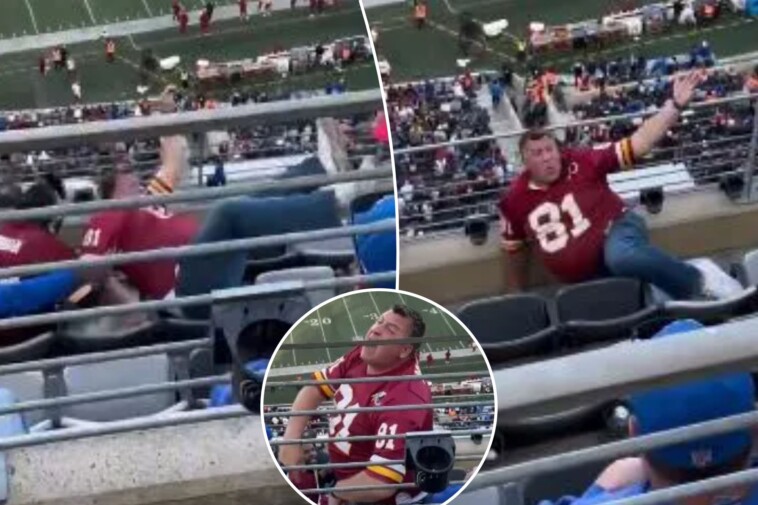 trash-talking-commanders-fan-takes-scary-tumble-down-metlife-stadium-seats-in-viral-video