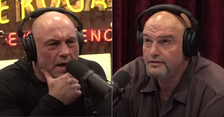 john-fetterman-gets-embarrassed-trying-to-defend-dems-to-rogan:-‘exactly-why-kamala-harris-refused-to-face-joe-rogan’