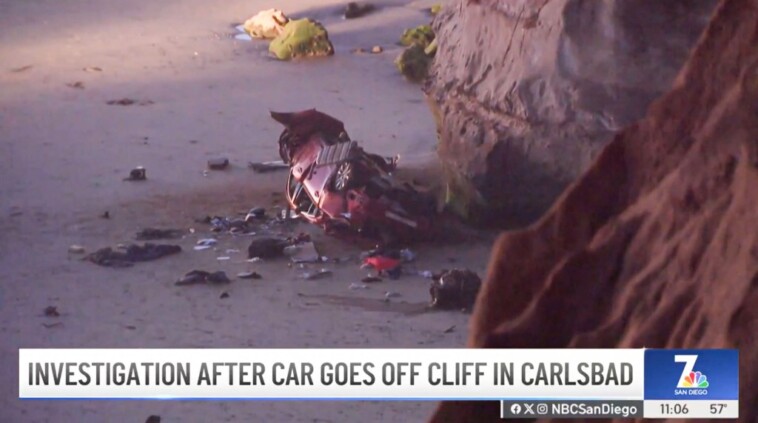 driver-miraculously-survives-after-flying-off-cliff,-landing-on-beach-after-police-pursuit