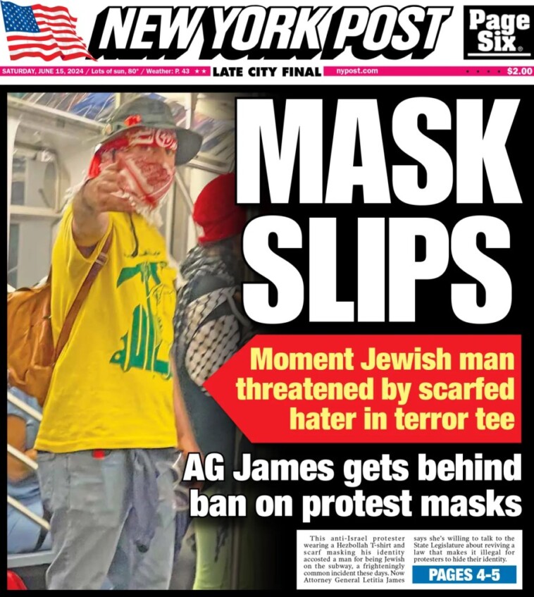 masked-anti-israel-protester-sporting-hezbollah-t-shirt-arrested-months-after-accosting-jewish-man-on-nyc-train